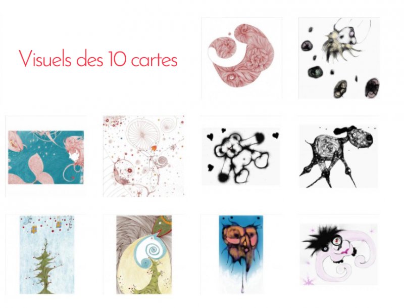 Lot Panaché de 10 Cartes - 14,7cmx14,7cm - by cekyka.com